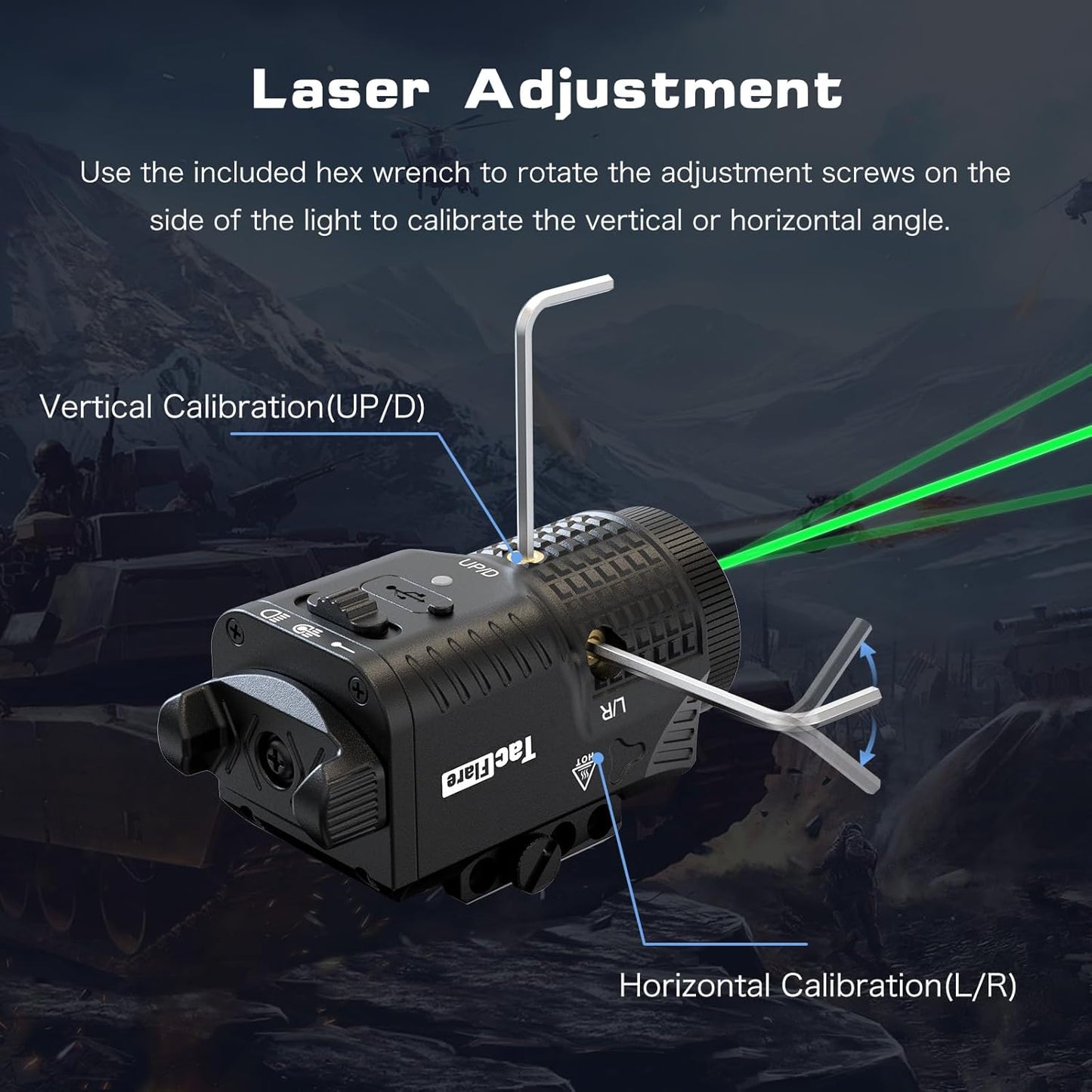 Skiennix Laser Light Combo - 1200 Lumens Tactical Blue Laser Flashlight for Pistol Picatinny Rail | USB-C Rechargeable