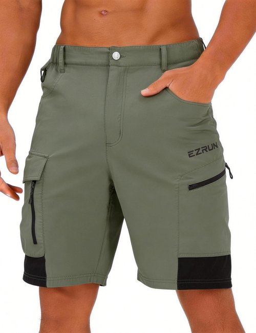 EZRUN Men's Tactical Cargo Shorts - Quick Dry Multi-Pocket Design for Hiking, Fishing & Travel