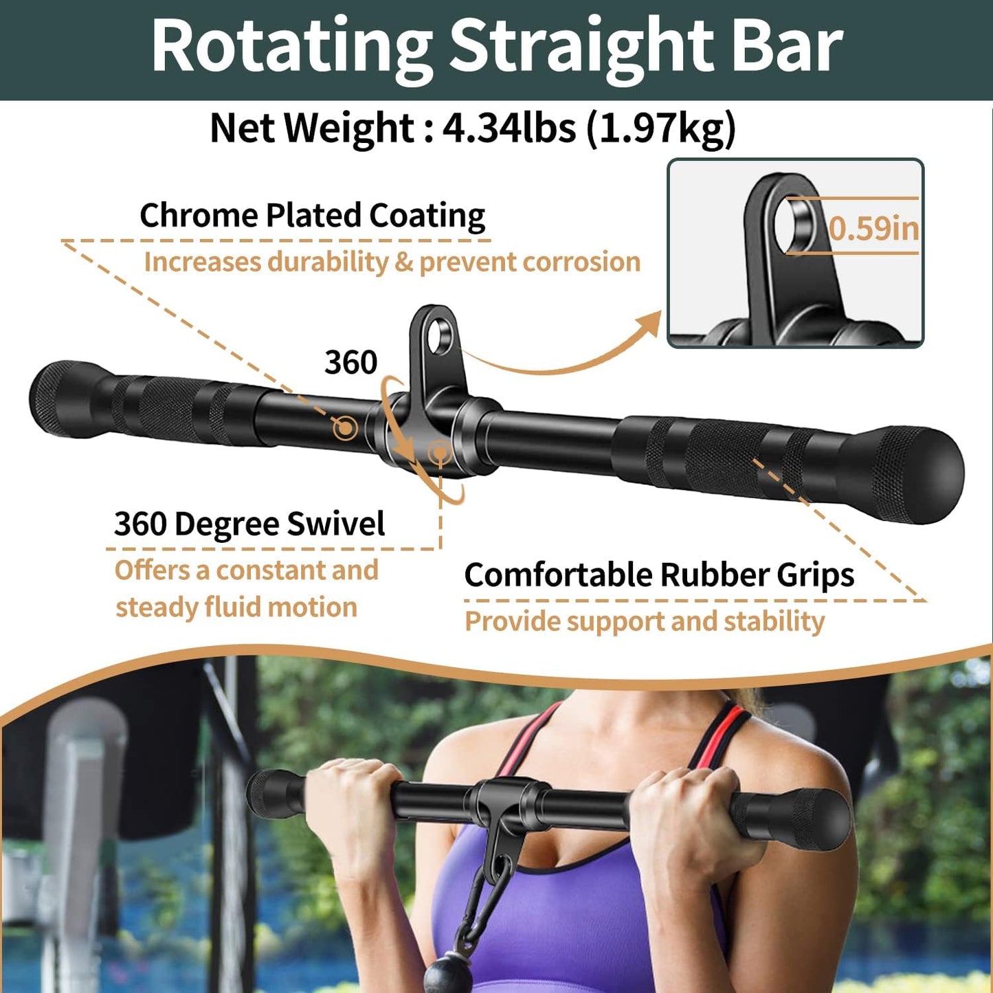 Solid Cable Machine Attachment, Cable Attachments for Gym, Gym Cable Attachments, Cable Machine Attachments Set
