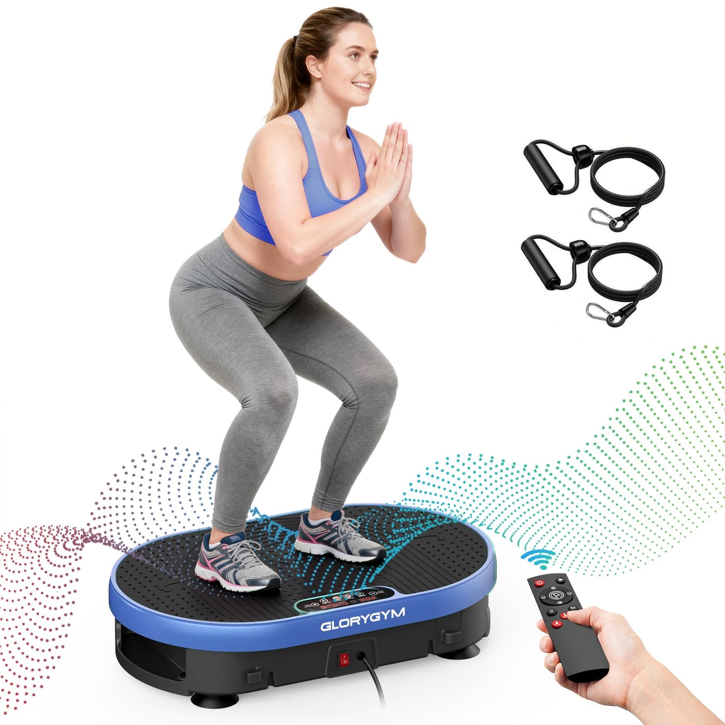 Vibration Plate Exercise Machine for Body Shaker Machine & Weight Loss, Shake Plate with Resistance Bands, 120 Speed Levels, Remote Control, Full Body Workout, Compact Home Gym Equipment