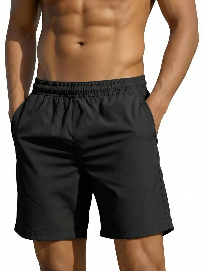 Sailwind Men’s Athletic Running Shorts 7" Quick Dry Lightweight Workout Gym Shorts with Zipper Pockets for Basketball Hiking Black