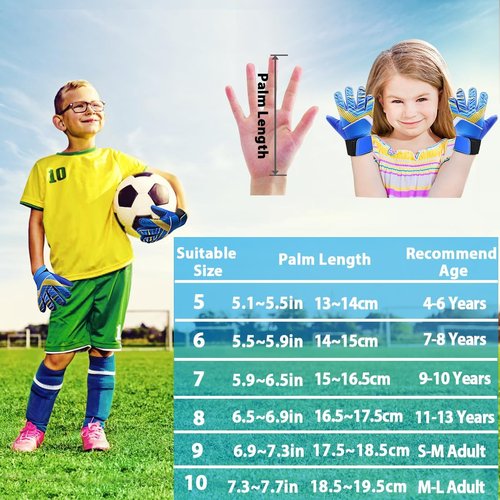 Jalunth Goalkeeper Soccer Gloves - Youth Anti-Slip Latex Palm for Boys & Girls | Comfortable Fit