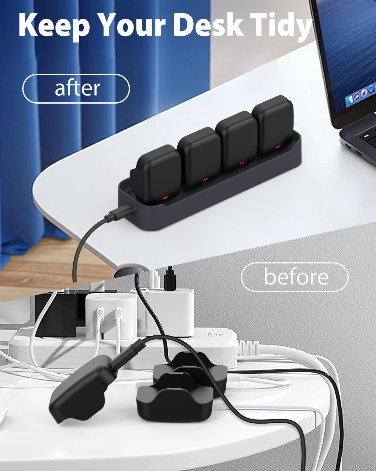 Doohoeek Battery Charging Station Compatible with Whoop 5.0 PowerPack 2025 & Battery Pack 4.0, 4-Port USB-C Family Charger Dock Charging Hub Compatible with Whoop 5.0 & 4.0 Charger (Station Only)