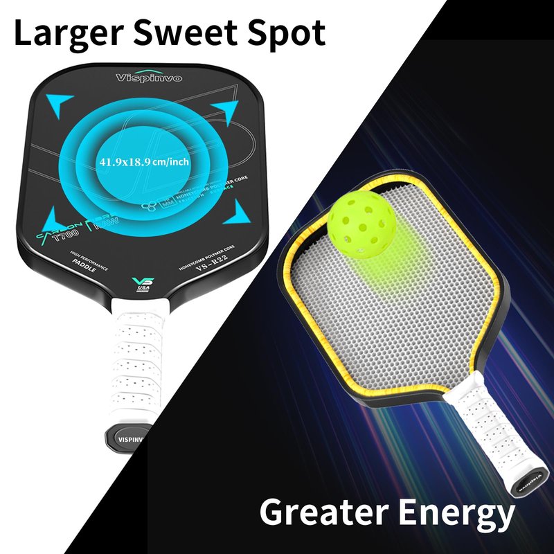 Pickleball Paddle, 16MM T700 Thermoformed Raw Carbon Fiber Pickleball Paddle, USAPA Approved, Polypropylene Honeycomb Core, Foam Injected Edges for Expanded Sweet Spot, Control and Balance