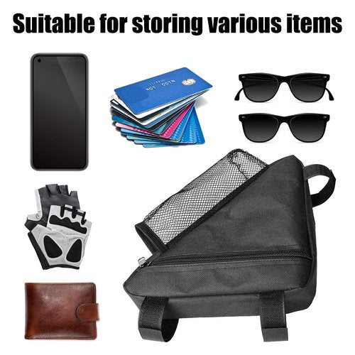 MiOYOOW Bike Triangle Frame Bag, Waterproof Bicycle Storage Bag with Water Bottle Mesh Pouch for Outdoor Cycling