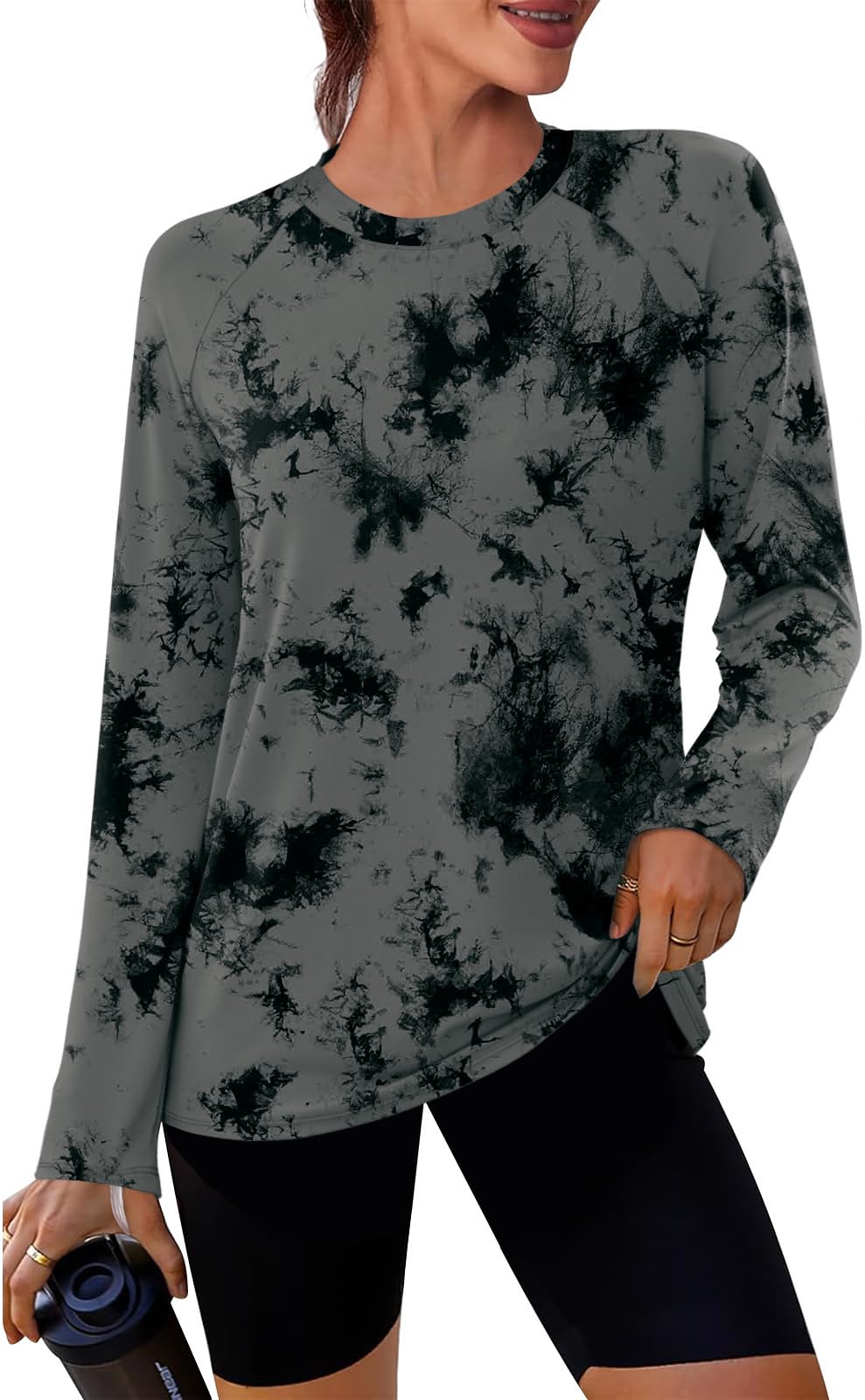 WIHOLL Workout Tops for Women Long Sleeve Sun Shirt UPF 50+ UV Protection Outdoor Running Hiking Gym ClothesFall Fashion Must Haves Black M