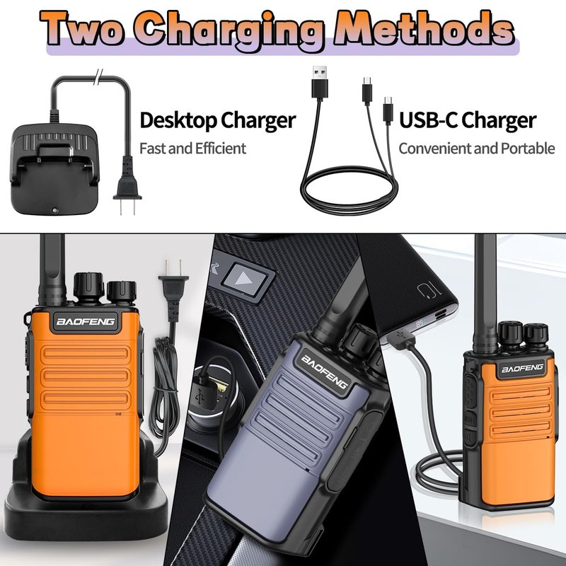 Walkie Talkies Long Range for Adults,FRS Radio Rechargeable Walkie Talkie Baofeng BF-V8 Waki Taki Walkie-Talkie,1500mAh,Flashlight,Type-C Charger Walky Talky for Hiking Camping Cruise(2 Pack)