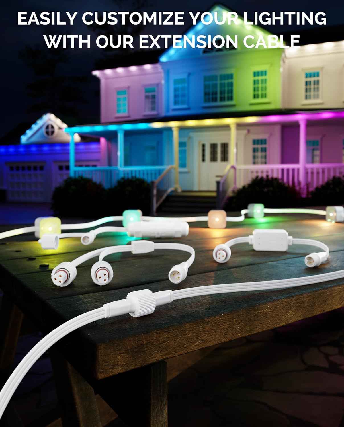 10FT 3-Pin Extension Cable (3-Pack) for Govee Outdoor Lights - Compatible with H705, H706, H703, H805
