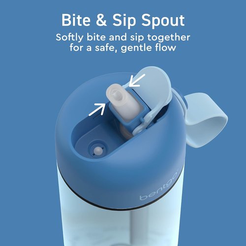 Bentgo Kids Water Bottle - Durable, Leak-Proof Tritan Design | BPA-Free 15 oz. for Ages 3+ (Blue)
