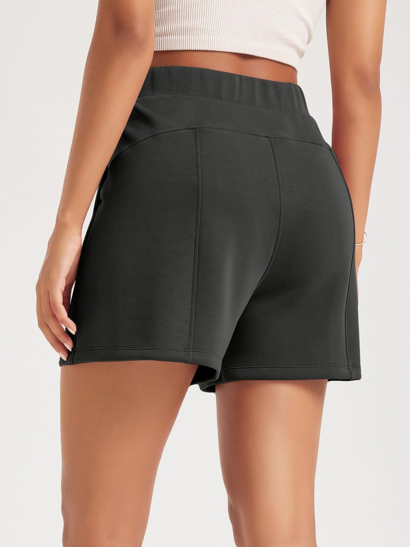 ODODOS Modal Soft Relaxed Shorts with Pockets for Women High Wasit Casual Shorts, Black, X-Small