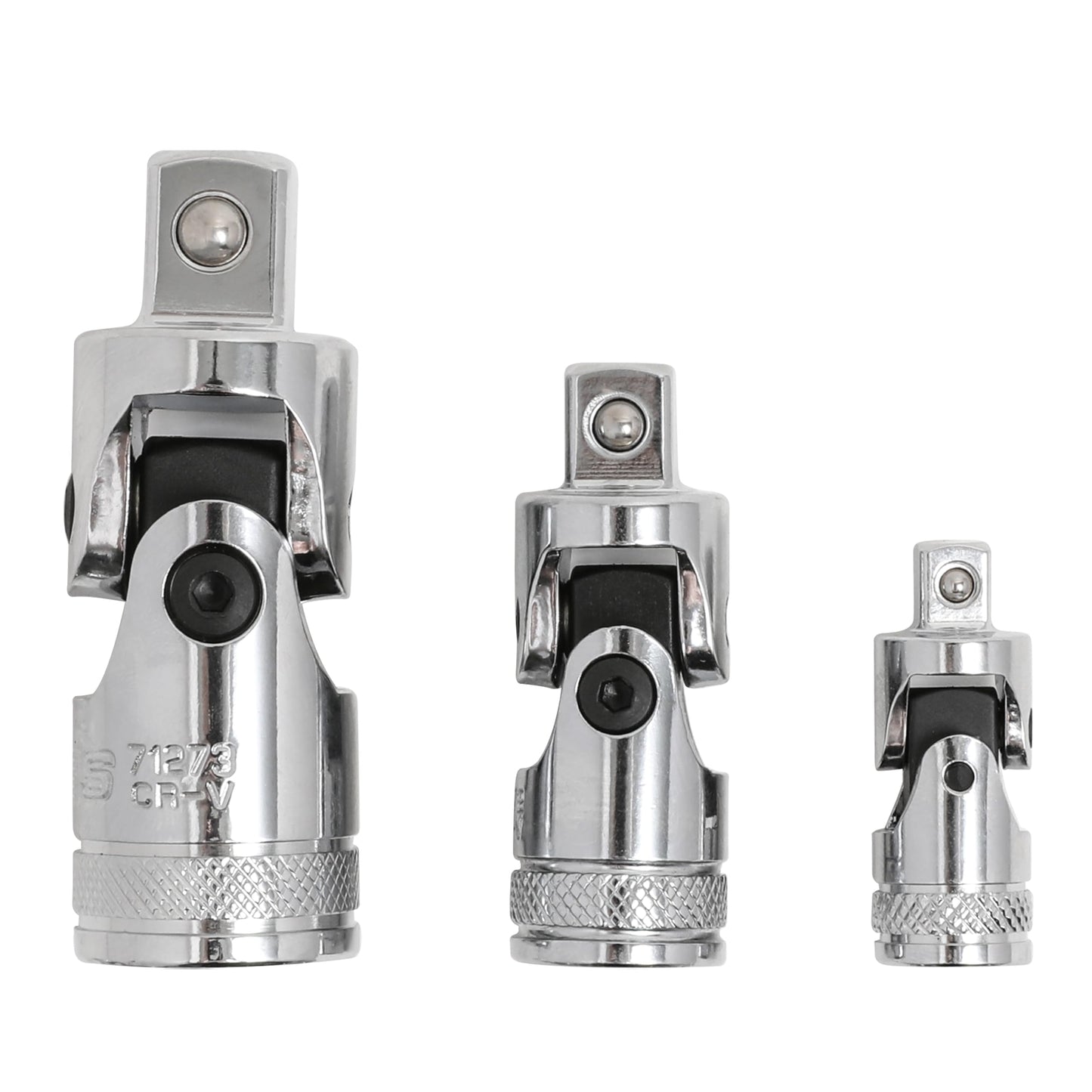 ARES 37001-3-Piece Universal Joint Socket Set - Includes 1/4-Inch, 3/8-Inch, and 1/2-Inch Drive U-Joints - EVA Foam Holder