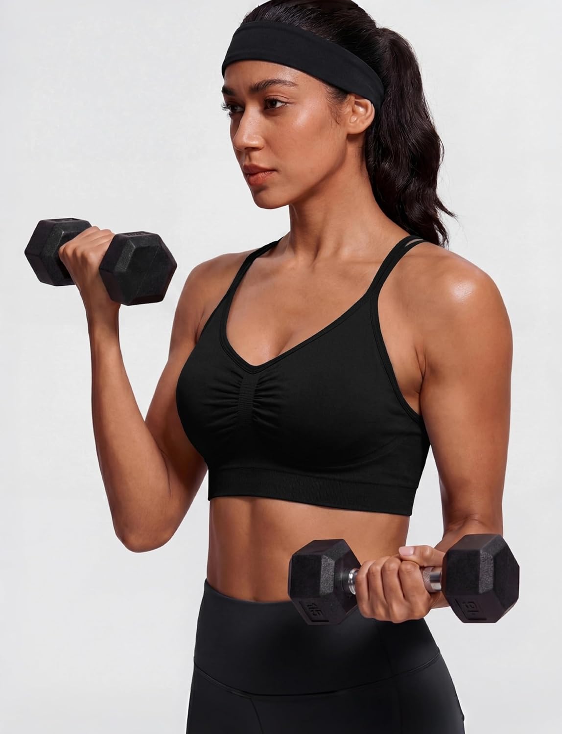 WANAYOU Sports Bras for Women - Strappy Cross Back Design | Padded Medium Support for Yoga & Gym (3 Pack)