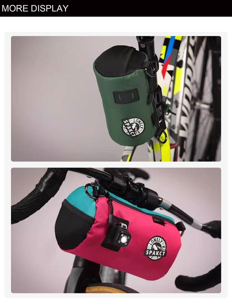 YSUJUAN Bike Handlebar Bag Waterproof Bicycle Front Bag with Shoulder Strap, Handlebar Bags for Bicycles, Bike Pouch Frame Rack Bag, Cycling Storage Accessories(Watermelon red, 1.5 L)