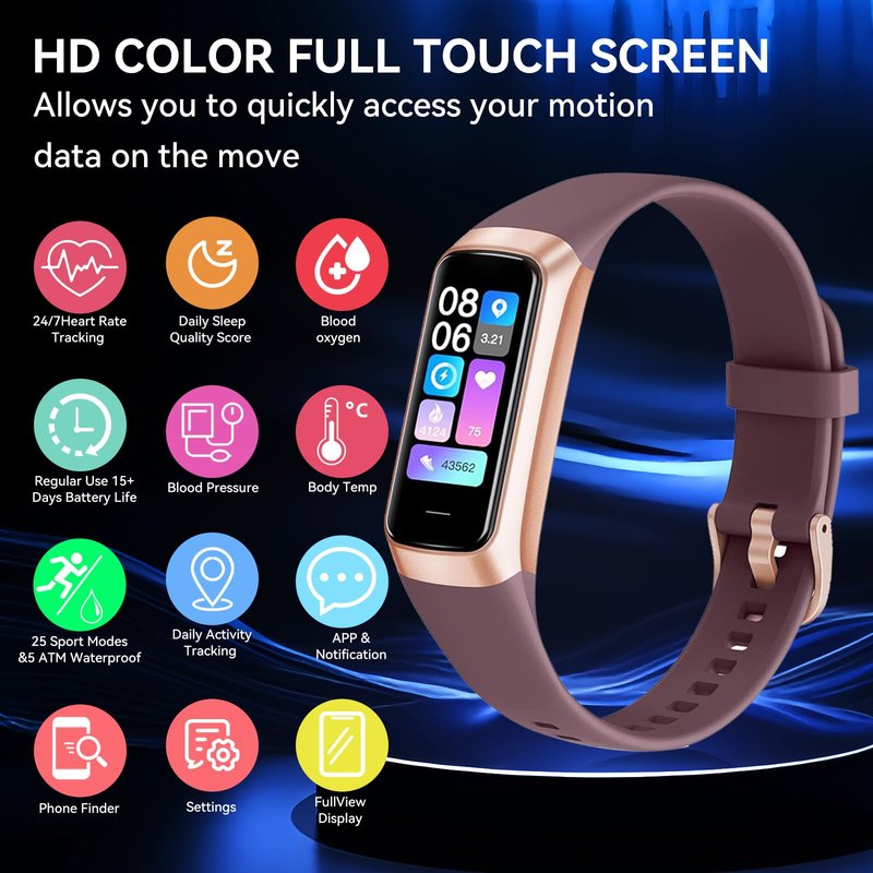 YANFITT Fitness Tracker Smart Watch for Men Women, Heart Rate Blood Oxygen Sleep Monitor, 20+ Sports Modes, Step Activity Tracker,for Android iOS Phones