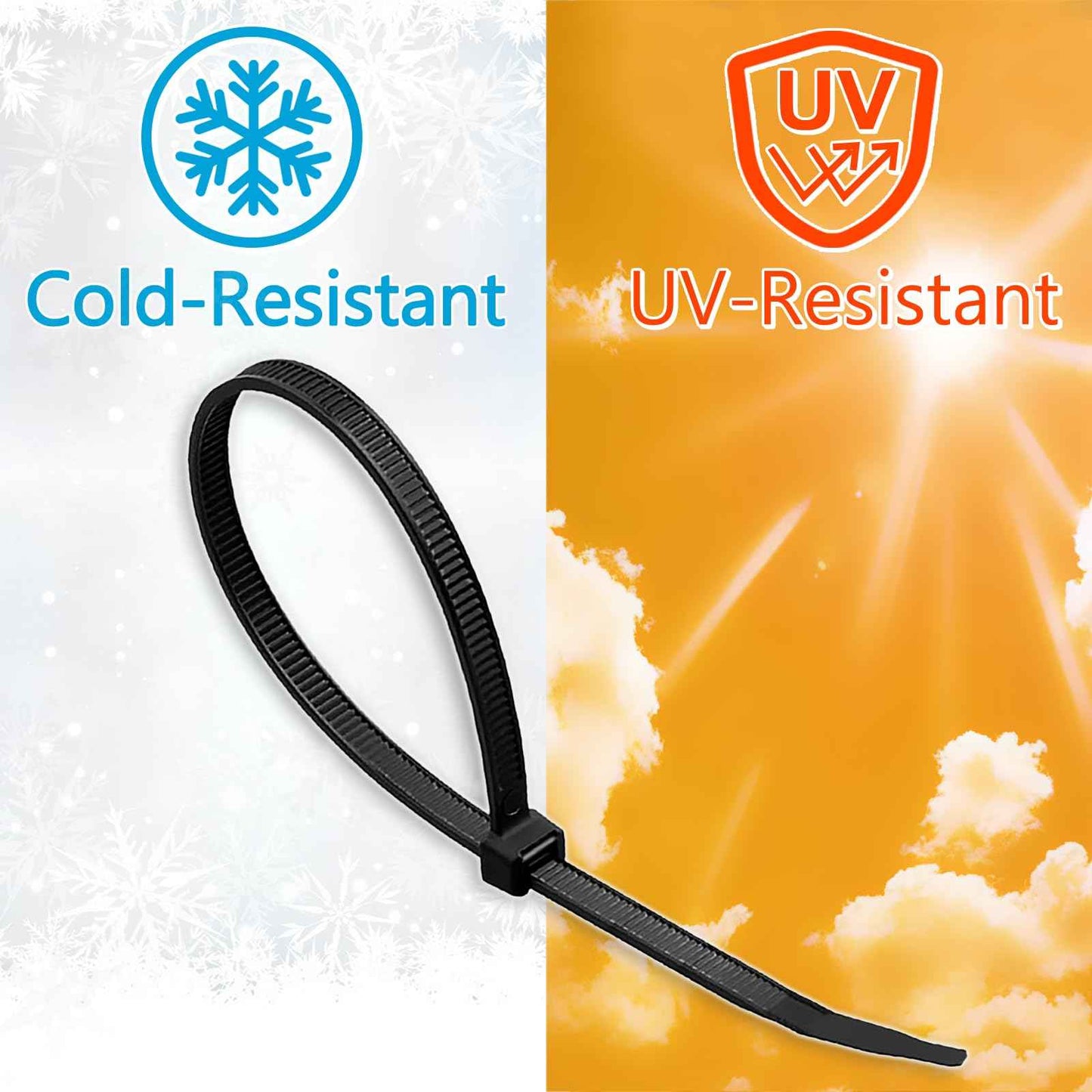 Zip Ties 10 inch (1000 Pack), Black Cable Ties, 45lb Tensile Strength, Wire Ties, Glufirm