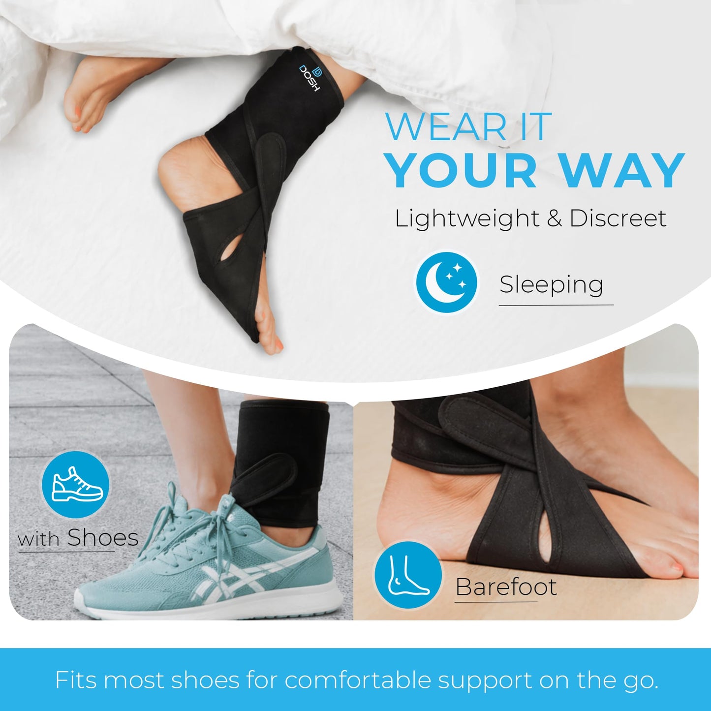 Dosh AFO Foot Drop Brace - Drop Foot Brace for Walking - AFO - Unisex (Right - One Size)