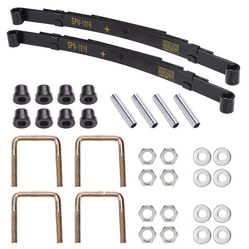 Golf Cart EZGO TXT 1995-2013 Rear Heavy Duty 4-Leaf Springs Kit with Bushings & Sleeves, Replacement Suspension Leaf Springs, OEM 1012303/74207-G02 / 72618-G01