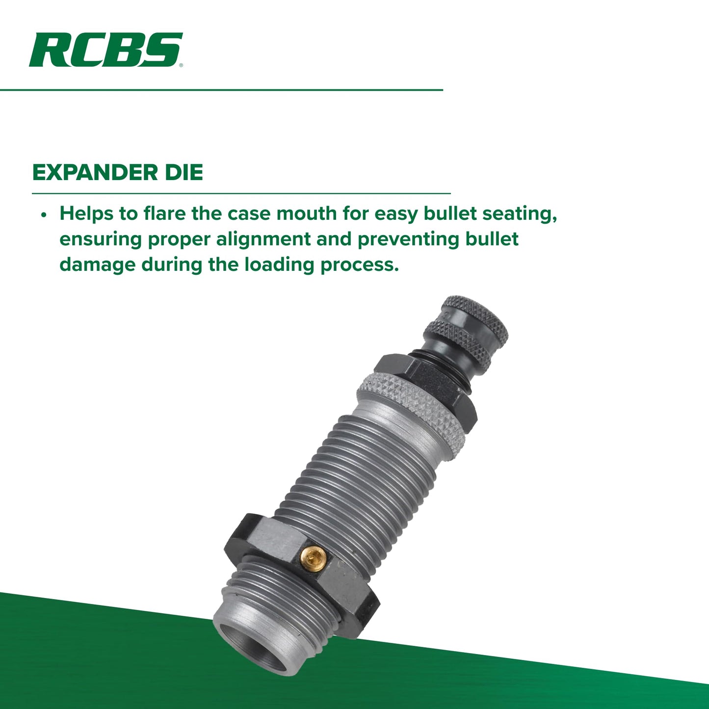 RCBS Carbide Die Set – 9mm Luger – 3 Die Set – Green