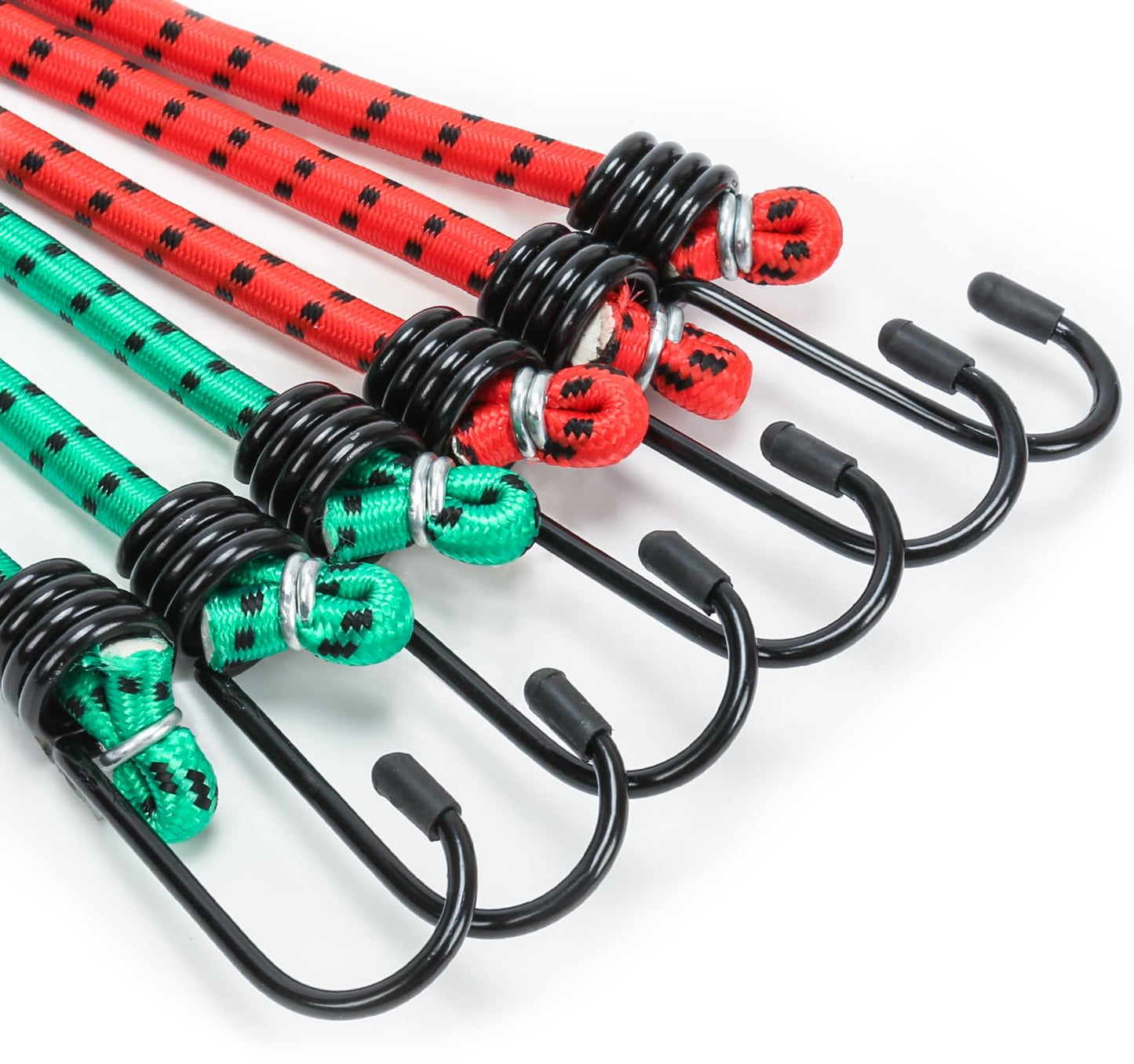 Veppak-Bungee Cords with Hooks, 6 Pack Elastic Bungee Straps Includes 24", 16",Heavy Duty Outdoor Bungie Straps to Packing for Camping, Tent, Storing Packages, Fastening Items (6)