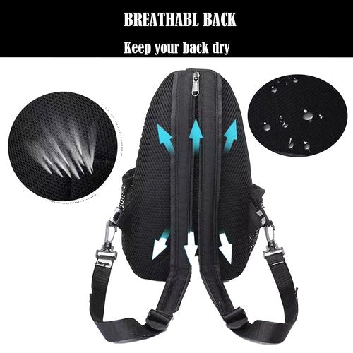 JENAGREEN Cross Body Bag Sling Backpack Bag,Crossbody Bag Chest Bag with Belt Waist Pack for Women Man