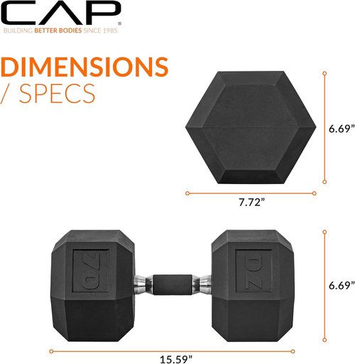 CAP Barbell Coated Dumbbell Weights - Versatile Pairs & Sets for All Fitness Levels