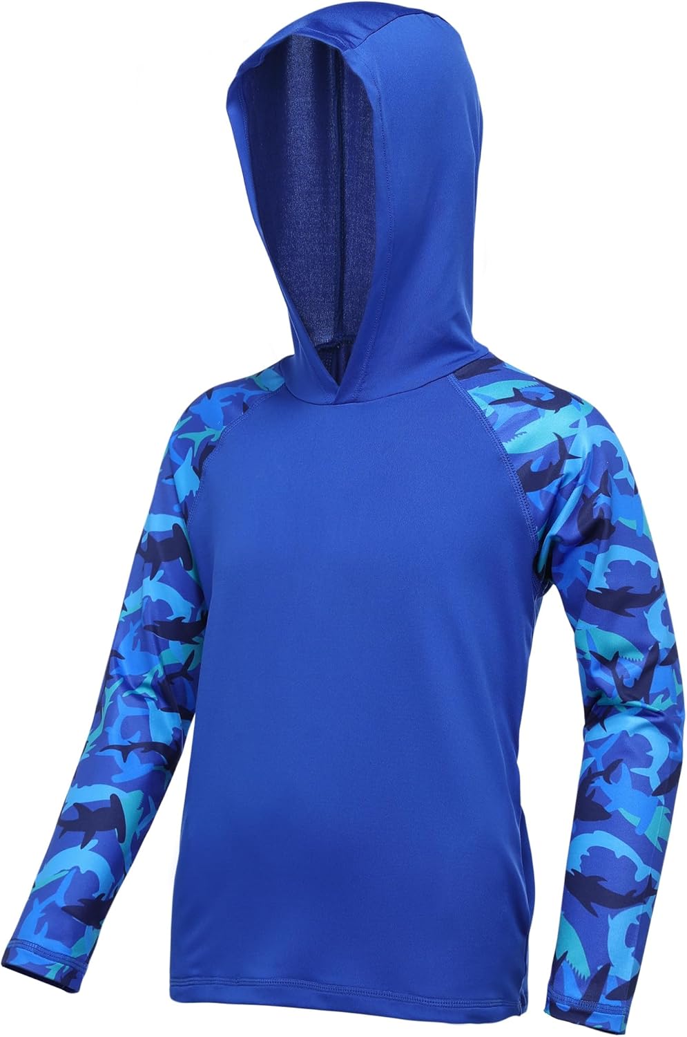 Skiennix Boys Rash Guard Swim Hoodie - UPF 50+ UV Protection Long Sleeve Fishing Shirt | Youth Sizes Available