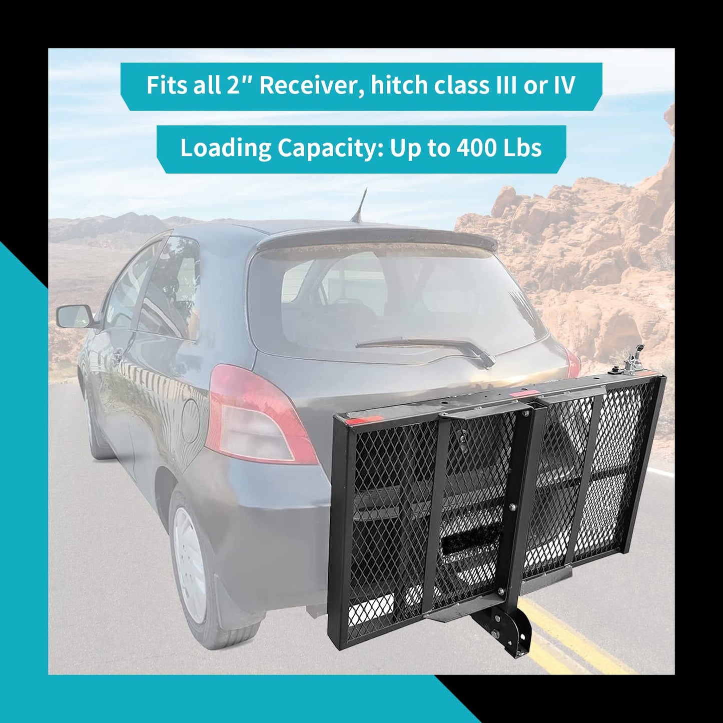 New Mobility Carrier Ramp Hitch Mounted 46.2 x 26.8 x 38.7 500 lbs for
