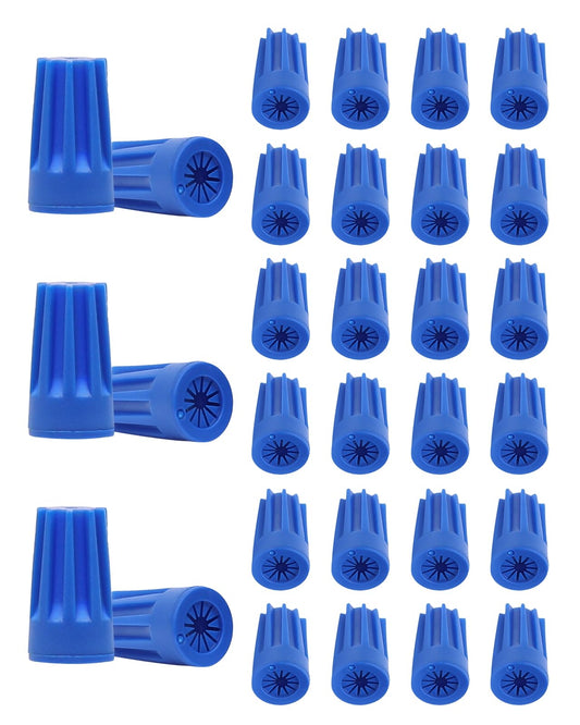 EZlumify Low Voltage Waterproof Wire Connectors Outdoor, Waterproof Wire Nuts, Electric Connectors for Wiring, Used for Low Voltage Landscape Lights, AWG 14,16,18,20,22 Gauge Wire, Blue Pack of 30