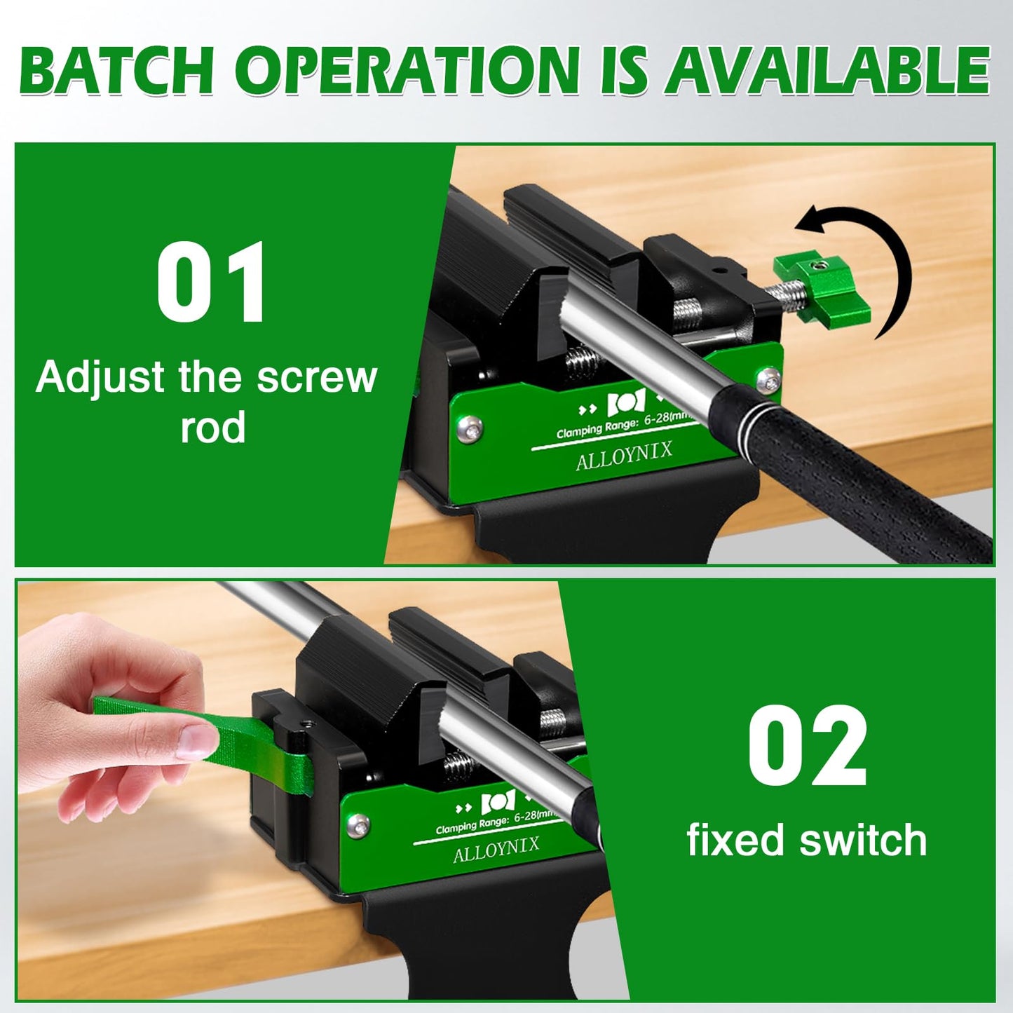 ALLOYNIX Golf Club Regripping Kit 2.0 No Drill Vise Clamp with 3mm Rubber Protection and Quick Release Fits 6-28mm Shafts for Golf Club，Gifts for Golfers Men/Dad/Him (Green)