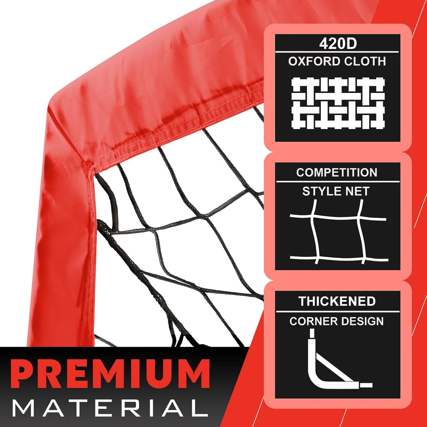 RUNBOW 9x5 FT Portable Kids Soccer Goal - Folding Soccer Net for Backyard Training & Indoor/Outdoor Play
