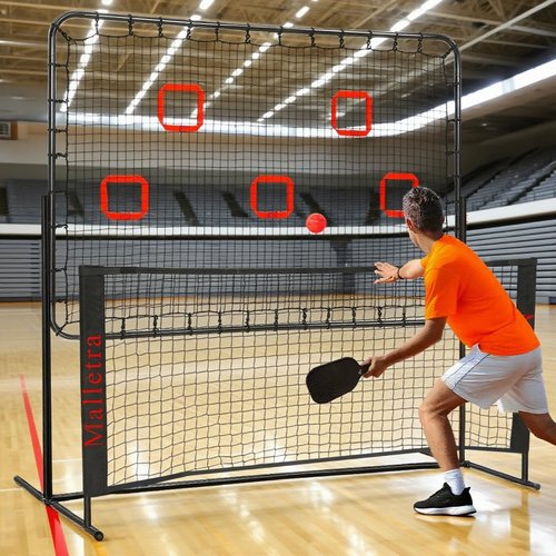 Pickleball Practice Rebounder Trainer for Solo Practice， Portable Pickleball Training Equipment with Adjustable Angles ， 2in1 Trainer Dink Master Board Net for Drills ，Improve Serving & Volley Skills