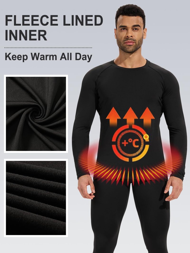 Mexholin 4 Pack Thermal Shirts for Men Long Sleeve Compression Shirts Sim Fit Thermal Underwear Tops for Cold Weather Black/Dark Gray/Black/Gray M