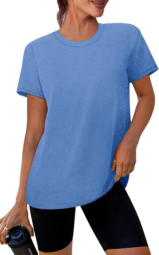 Skiennix Women's Workout Tops - Short Sleeve Summer Athletic Shirts for Yoga & Fitness | S-3XL