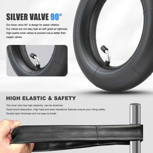 Amitor (1 Pack) 10x2.50 Thicker Inner Tubes, 10x2.50 Scooter Inner with 90° Bent Valve, 60/70-6.5 Tube Compatible with Nine-bot MAX G30 G30P G30LP/Kugoo M4 M4Pro/Soflow So4 Pro Electric Scooter