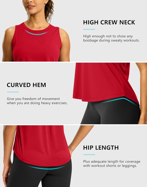 G Gradual Women's High Neck Workout Tank Top - Sleeveless Quick-Dry Athletic Yoga Shirt