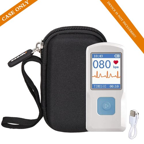 Aproca Case Compatible with EMAY Portable ECG Monitor Devices, Storage Portable Bag for Accessories -Black (Case Only)