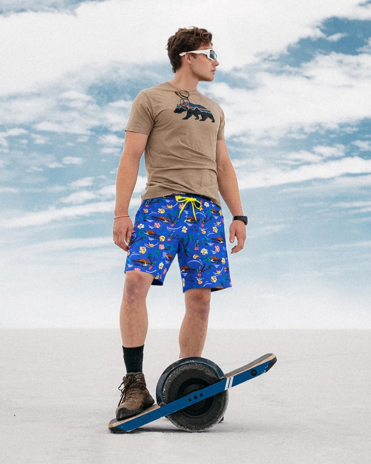 SURF CUZ Mens Swim Trunks with Compression Liner Quick Dry Swim Shorts 7" Swimming Trunks Stretch Zipper Pockets,Summer Hawaii,XS
