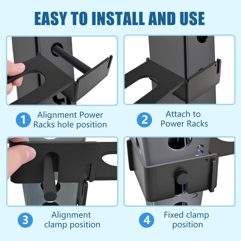 Olympic Barbell Holder for 3x3inch Power Racks (down)