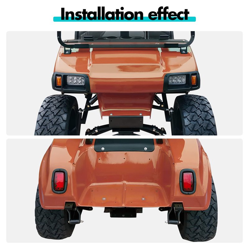 10L0L Golf Cart Headlight and Tail Light Kit for Club Car DS 1993 Up Gas & Electric,12 Volt Input Street Legal DS Light Kit