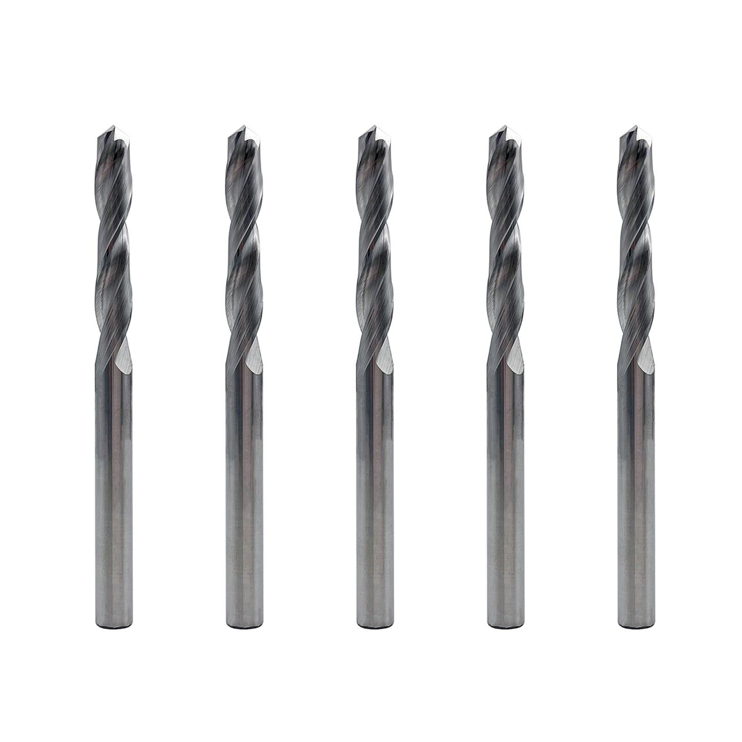 1/4" Solid Carbide Jobber Drill Bits with Straight Shank and 118° Point Angle, Made from K20 Tungsten Carbide,Applications: for Stainless Steel Alloy Metal, 5-Piece