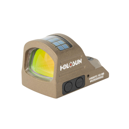 HOLOSUN HS507C-X2-BB Red 2 MOA Dot & 32 MOA Circle Open Reflex Pistol Sight - Shake-Awake Solar Failsafe Parallax-Free, Sight for Full-Sized Handguns – Burnt Bronze - Multi-Reticle Red Dot
