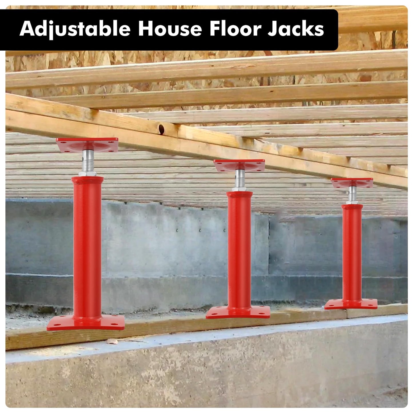 Hocamel 4PCS House Jacks for Leveling Crawlspace 11''-16''Adjustable Support Jack，Floor Jacks,for Cellar Ceiling,9920-6860 lbs