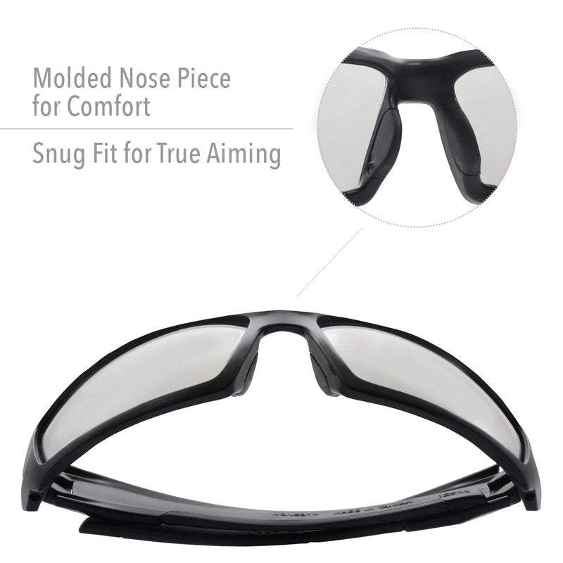 Howard Leight Hypershock Shooting Safety Eyewear, Black Frame, Clear Lens with Uvextreme Plus Anti-Fog Lens Coating (R-02220)