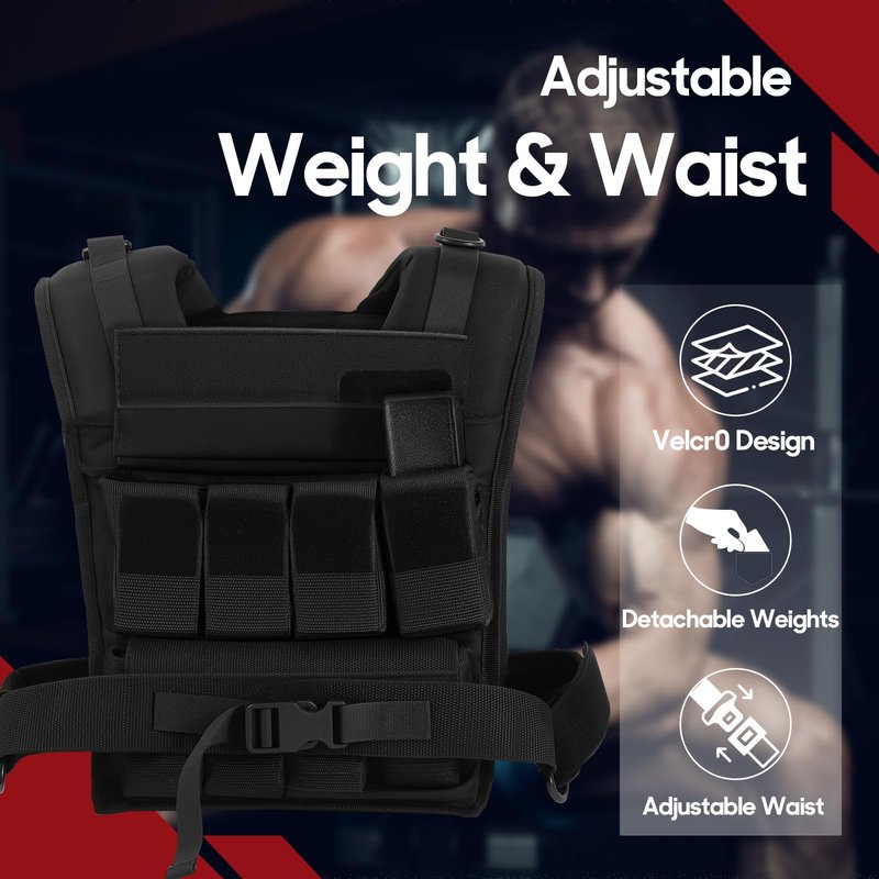 35LBS / 16PCS Iron Weights Adjustable Weighted Vest Men, Weight Vest for Men with Cell Phone Armbands,Weighted Workout Vest for Functional Training, Bodyweight Training, for Man and Women