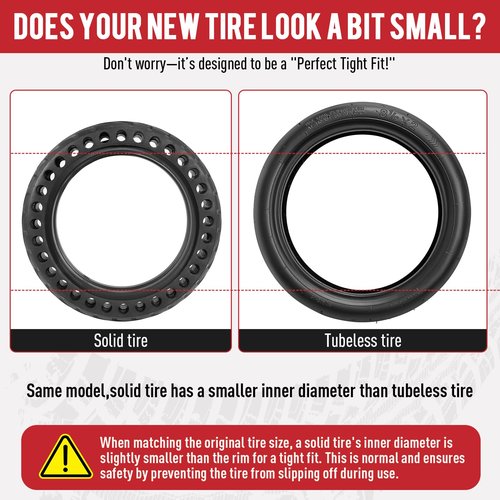 8.5x2 Electric Scooter Solid Tires,2 Pack 8.5 Inch Scooter Tire 50/75-6.1 Solid Tires Replacement for Xiaomi Pro 2/M365/1S Gotrax GXL V2/XR/APEX Electric Scooter