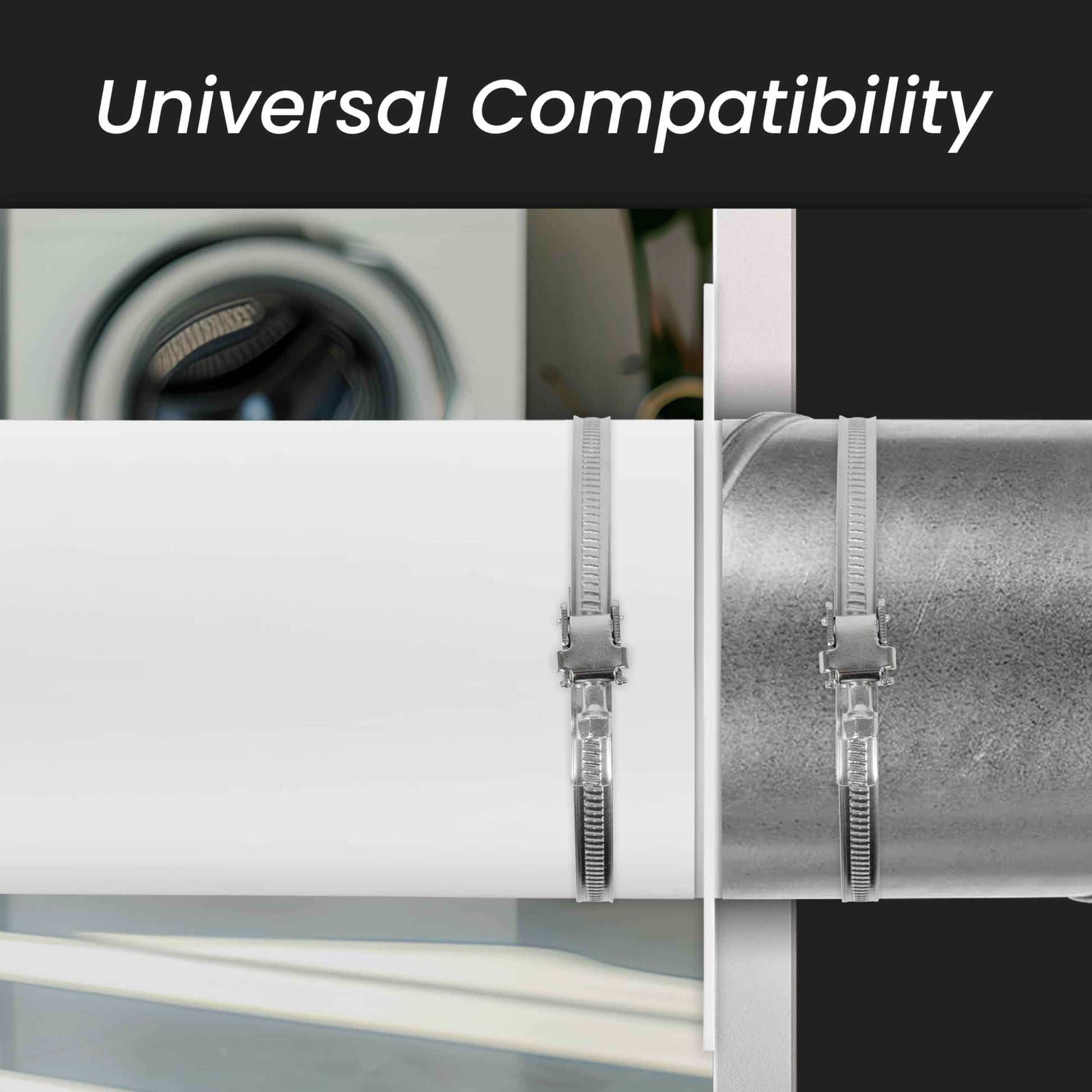 5" Inch Round Straight Plastic Ventilation Duct - 12" Inch Long Rigid Ducting Vent - Replacement Pipe, Extension, Fresh Air Circulation - Through-Wall Vent Duct, Straight Plastic Pipe for HVAC Ducting