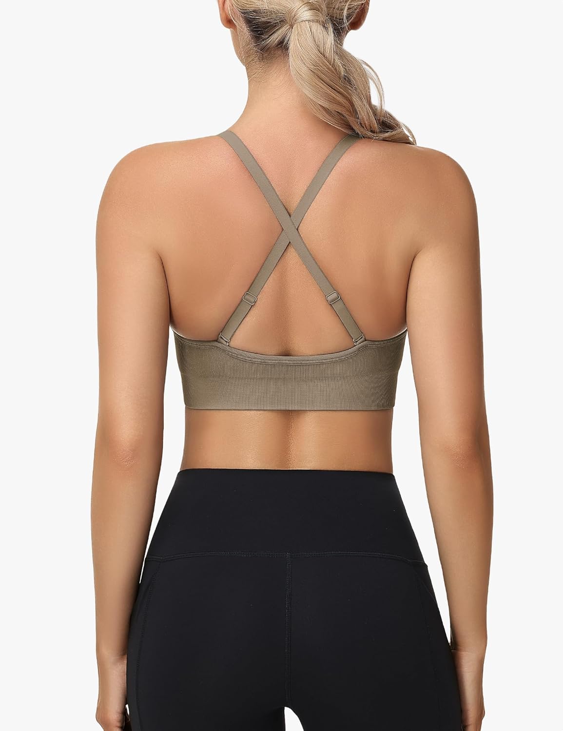 WANAYOU Sports Bras - Deep V Neck Adjustable Criss Cross Back Bralettes | 3 Pack, Padded Comfort