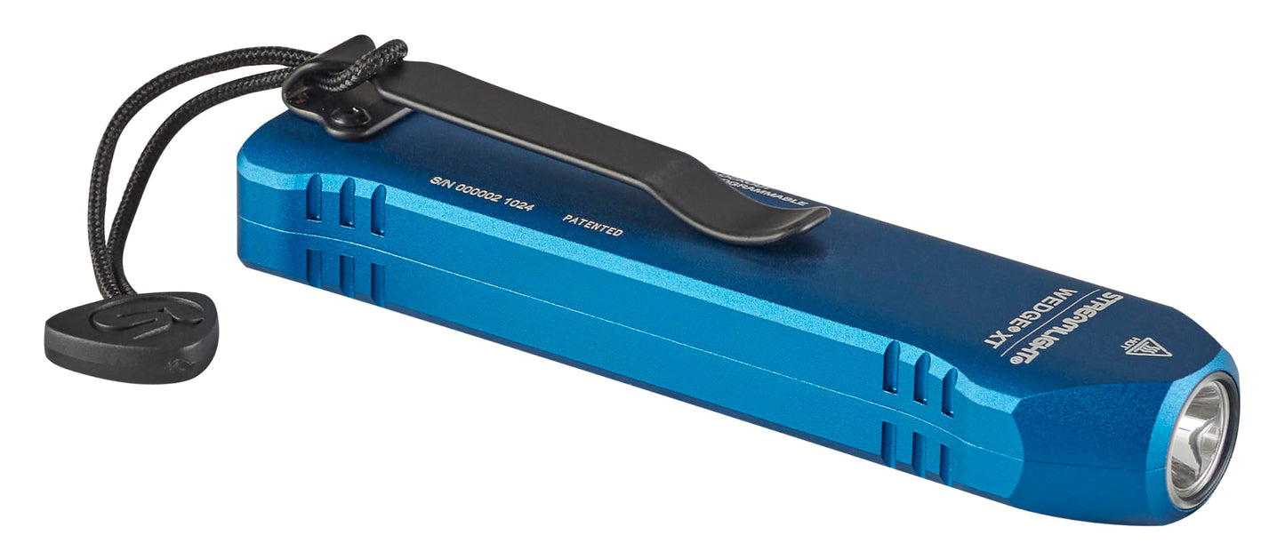 Streamlight 88825 Wedge XT 500-Lumen 1,900-Candela Flat Everyday Carry Flashlight, Includes USB-Cable and Pocket Lanyard, Blue C.O.P.S. Edition