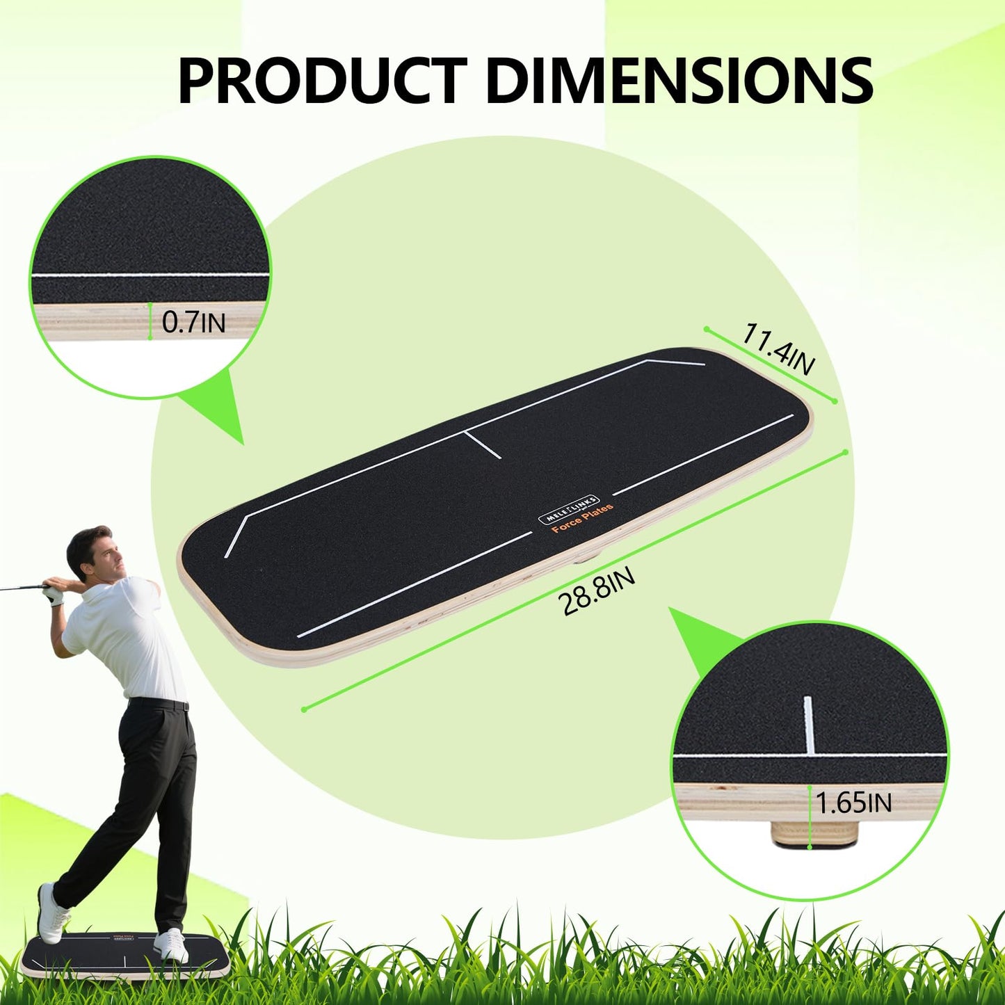 Golf Pressure Plate, Golf Weight Shift Board, Teaching Tool For Club Practice & Drills, Golf Swing Trainer, Improve Balance & Accuracy, Golf Training Aid For Increased Power & Swing Rhythm (Black)