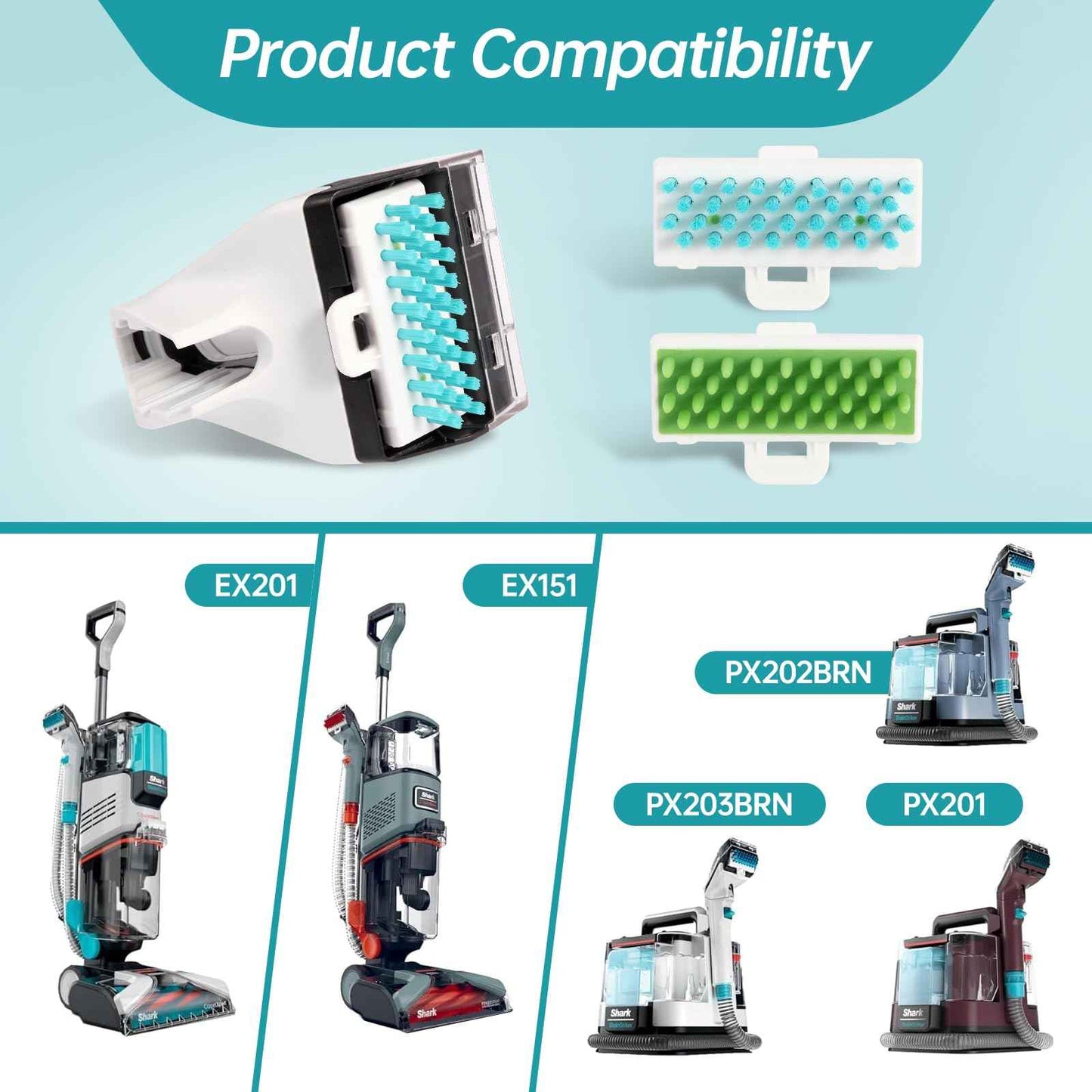 PX251 Tool Brush Replacement Parts Compatible With Shark StainStriker Portable Carpet PX201 PX202BRN PX203BRN PX251 CarpetXpert Upright EX201 R-EX200 R-EX201 EX150 Stain Striker Vacuum Brush (1+3)